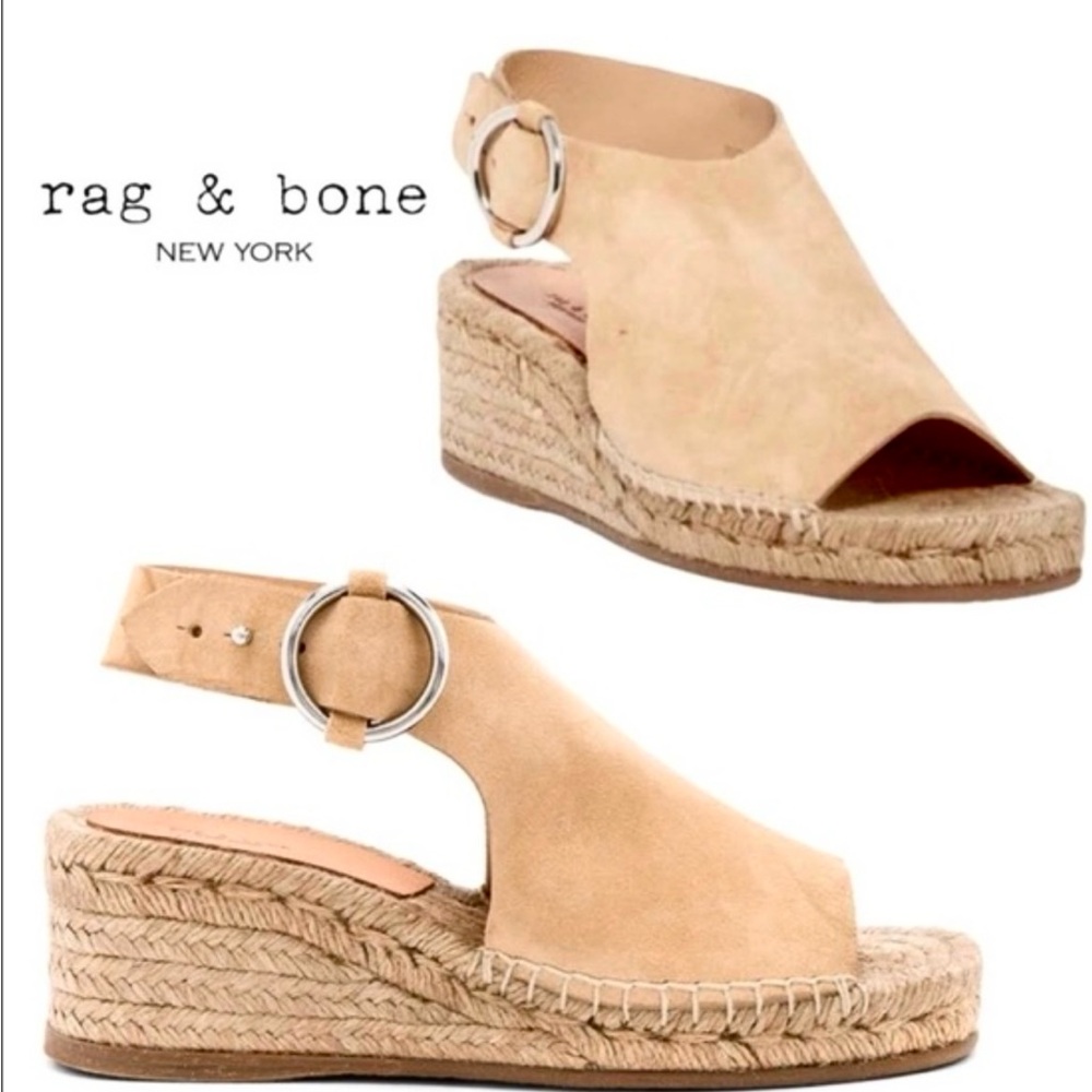 Rag & Bone Calla Dune Suede  Wedge Sandals